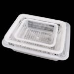 (ON SALES) LARGE CAPACITY RECTANGULAR KITCHEN DRAINER/STORAGE BASKET