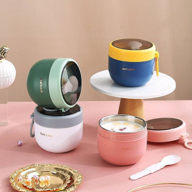 2025/11/1000403534.jpg 600ML/800ML SEAL LOCK QUALITY STAINLESS INNER LUNCH FLASK - Image 1