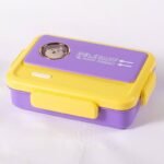 3 COMPARTMENT STAINLESS INNER KIDDIES LUNCH PACK WITH SPOON AND FORK - Image 3