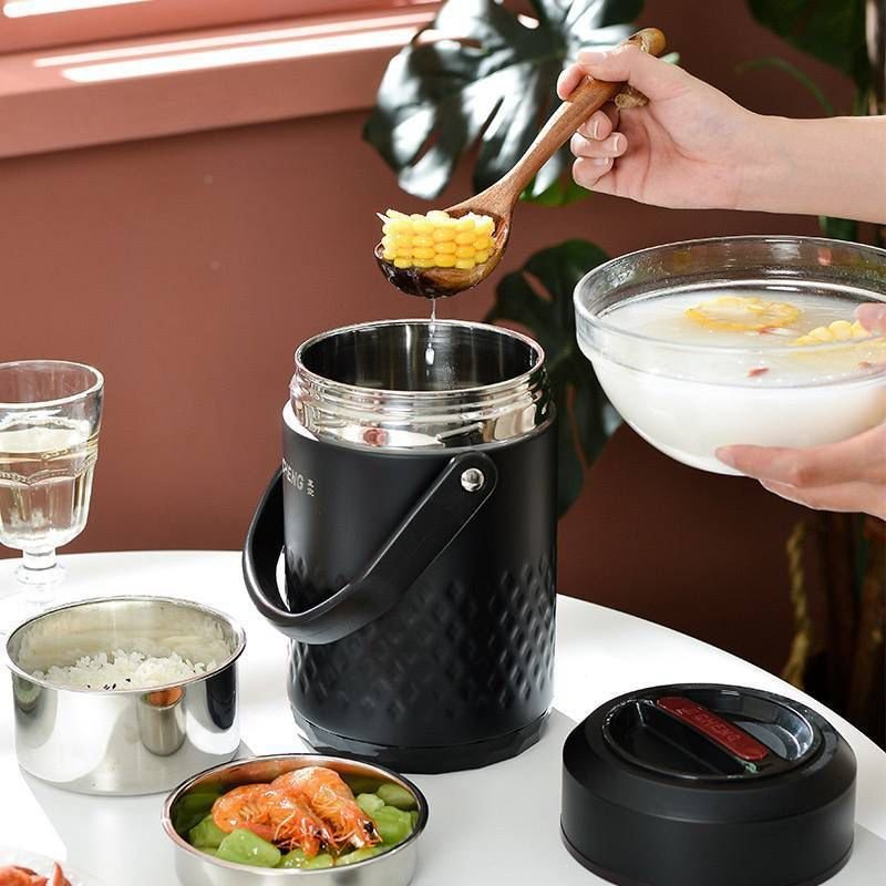 2025/11/1000403606.jpg QUALITY STAINLESS STEEL VACUUM THERMAL FOOD FLASK WITH INNER COMPARTMENT DESIGN 2 - Image 1