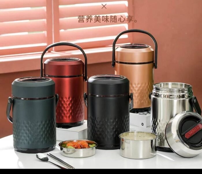 QUALITY STAINLESS STEEL VACUUM THERMAL FOOD FLASK WITH INNER COMPARTMENT DESIGN 2 - Image 2