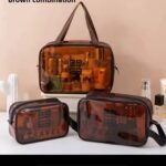 QUALITY TRANSPARENT WATERPROOF TRAVEL COSMETIC/TOILETRY HANDHELD BAG