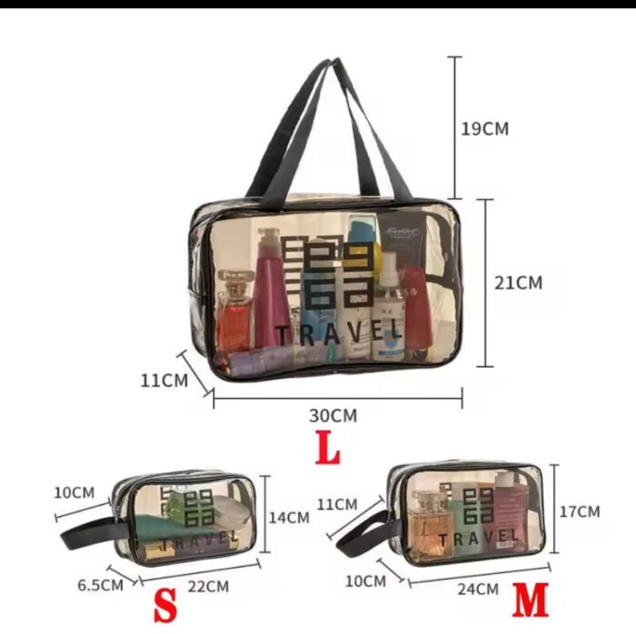 QUALITY TRANSPARENT WATERPROOF TRAVEL COSMETIC/TOILETRY HANDHELD BAG - Image 6