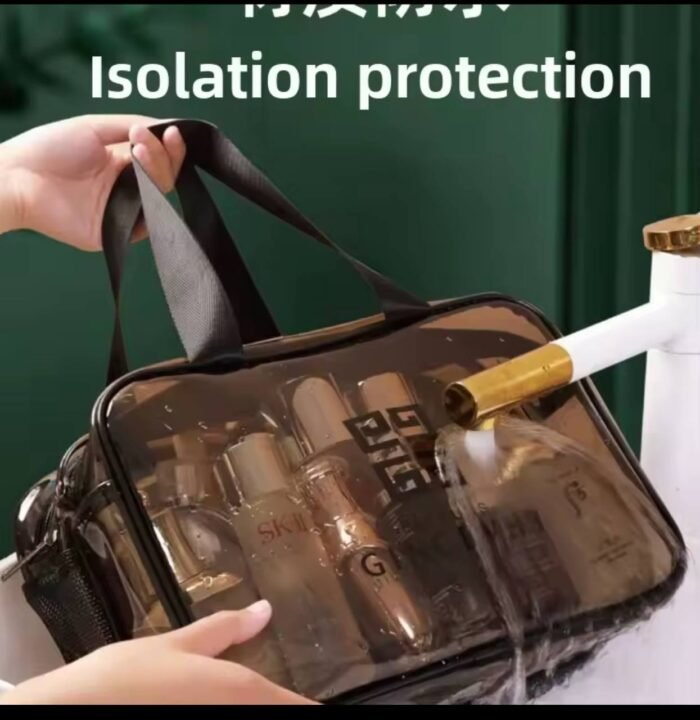 QUALITY TRANSPARENT WATERPROOF TRAVEL COSMETIC/TOILETRY HANDHELD BAG - Image 2