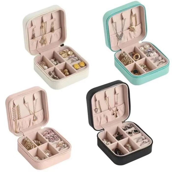 PORTABLE MINI WATERPROOF LEATHER BOX JEWELRY ORGANIZER - Image 2