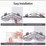 STRONG IRON CORNER TOILET/BATHROOM/KITCHEN WALL RACK.....2 HOOK - Image 2