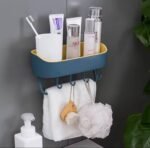 1PC MULTIPURPOSE WALL RACK WITH TOWEL HOLDER - Image 2