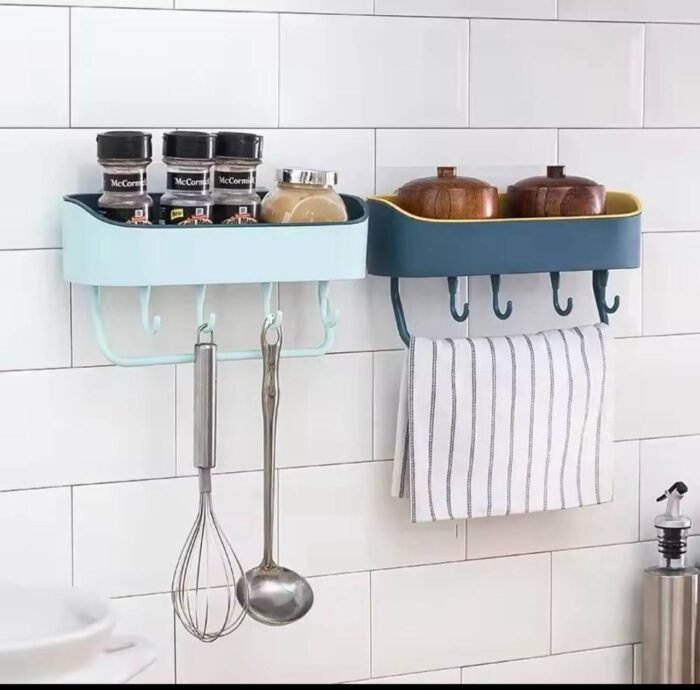 1PC MULTIPURPOSE WALL RACK WITH TOWEL HOLDER - Image 4