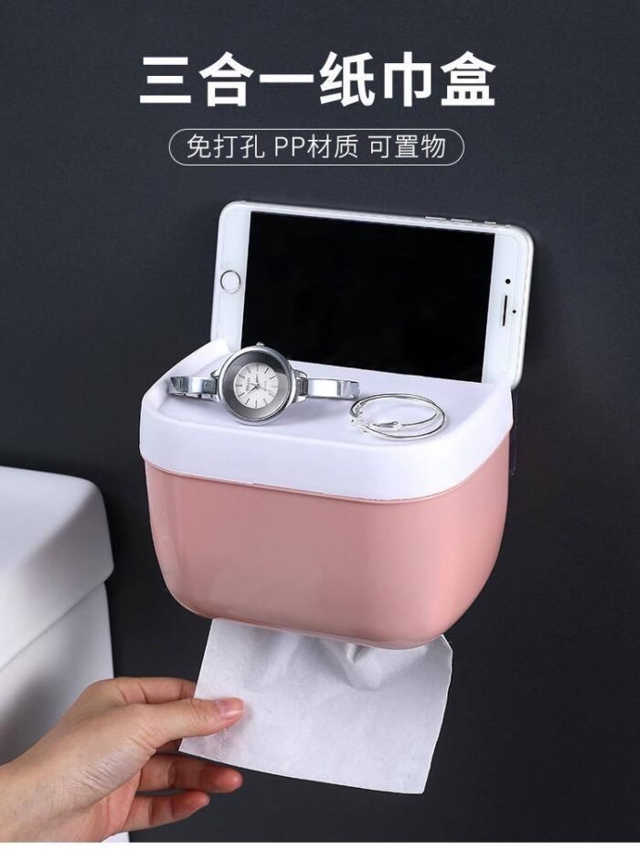 (ON SALES) PUNCH FREE WALL MOUNTED TISSUE HOLDER FOR BATHROOM/KITCHEN. - Image 2