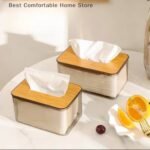 (ON SALES) RECTANGULAR WOODEN TRANSPARENT TISSUE BOX HOLDER
