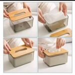 (ON SALES) RECTANGULAR WOODEN TRANSPARENT TISSUE BOX HOLDER - Image 2