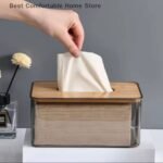 (ON SALES) RECTANGULAR WOODEN TRANSPARENT TISSUE BOX HOLDER - Image 5