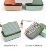 PORTABLE DOUBLE LAYER WATER DRAINING SOAP BOX WITH COVER - Image 3