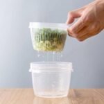 PLASTIC FRUIT,ONION,GARLIC PRESERVATION STORAGE CONTAINER DOUBLE LAYER DRAINAGE KITCHEN FRIDGE PLASTIC