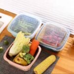 (ON SALES) DOUBLE LAYER VEGETABLE AND FRUIT DRAIN BASKET WITH COVER MULTIFUNCTION REFRIGERATOR STORAGE BOWL ORGANIZER - Image 3