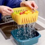 (ON SALES) DOUBLE LAYER VEGETABLE AND FRUIT DRAIN BASKET WITH COVER MULTIFUNCTION REFRIGERATOR STORAGE BOWL ORGANIZER - Image 4