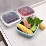 (ON SALES) DOUBLE LAYER VEGETABLE AND FRUIT DRAIN BASKET WITH COVER MULTIFUNCTION REFRIGERATOR STORAGE BOWL ORGANIZER - Image 5