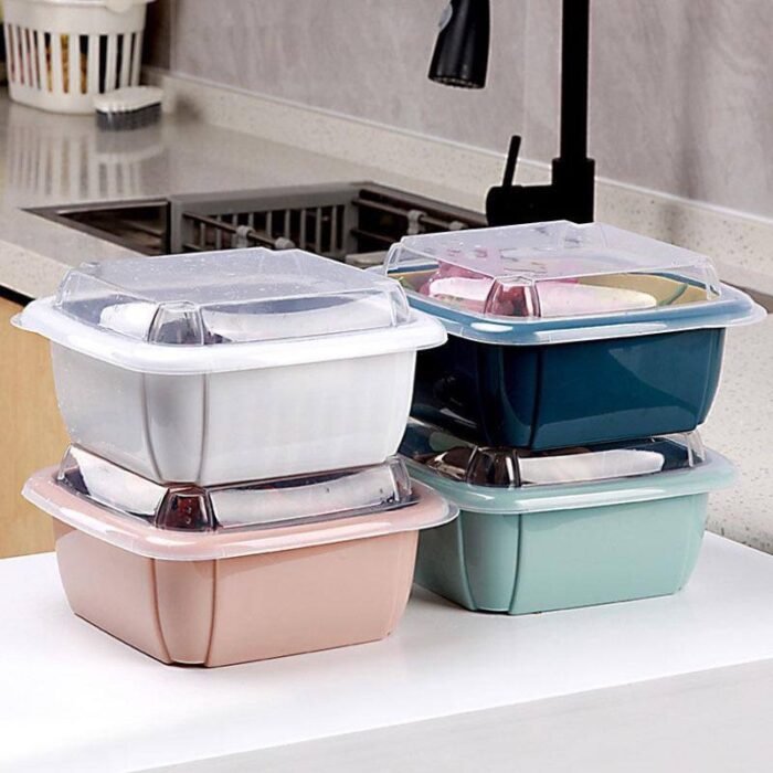 (ON SALES) DOUBLE LAYER VEGETABLE AND FRUIT DRAIN BASKET WITH COVER MULTIFUNCTION REFRIGERATOR STORAGE BOWL ORGANIZER - Image 6