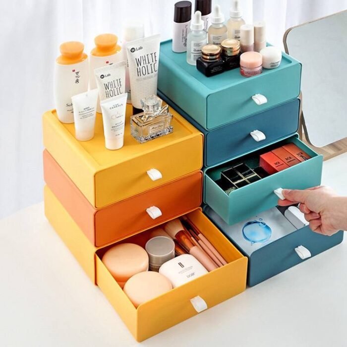 DESKTOP DRAWER STYLE STORAGE BOX(OFFICE DESK SHELF,ORGANIZING CABINET,STORAGE CABINET) 
Not the complete layers they stack o,If you want it like that you’ll buy as much as you want - Image 5