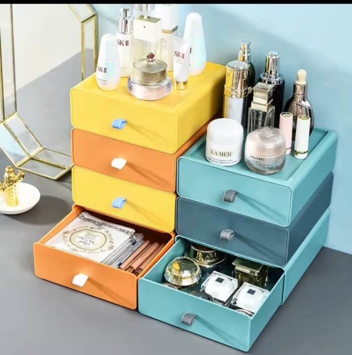 DESKTOP DRAWER STYLE STORAGE BOX(OFFICE DESK SHELF,ORGANIZING CABINET,STORAGE CABINET) 
Not the complete layers they stack o,If you want it like that you’ll buy as much as you want - Image 8