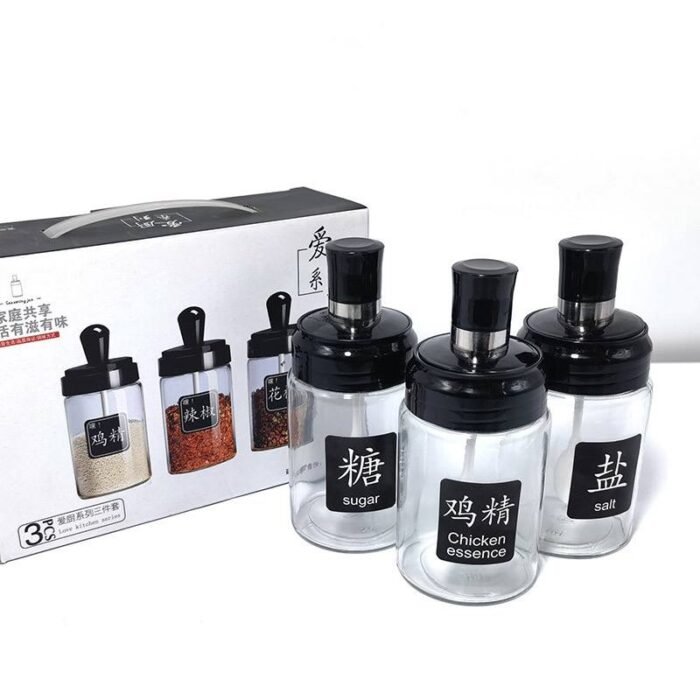 (ON SALES) 3PC SPICE BOTTLE/CONTAINER WITH SPOON WITH LABEL/TAG - Image 2