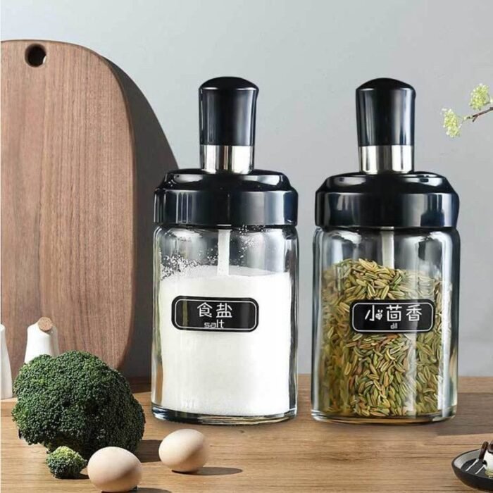 (ON SALES) 4PC SPICE BOTTLE WITH SPOON AND OIL DISPENSER BOTTLE KITCHEN SET - Image 4