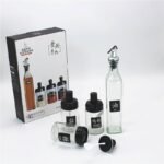 (ON SALES) 4PC SPICE BOTTLE WITH SPOON AND OIL DISPENSER BOTTLE KITCHEN SET