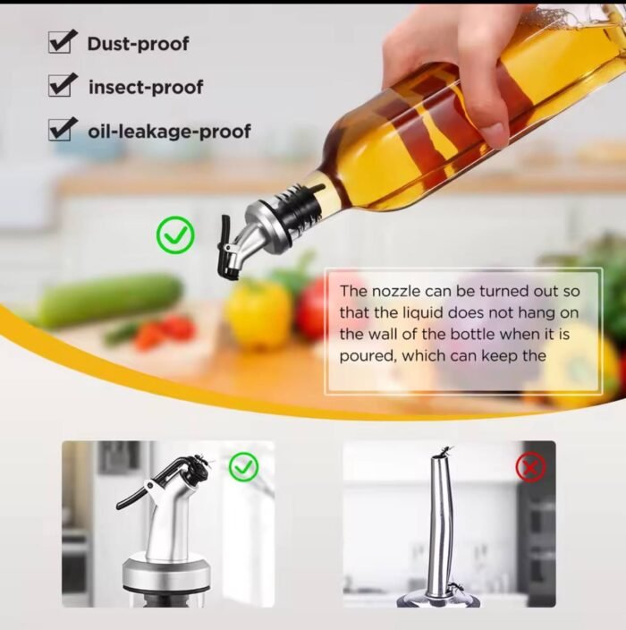 (ON SALES) 4PC SPICE BOTTLE WITH SPOON AND OIL DISPENSER BOTTLE KITCHEN SET - Image 2