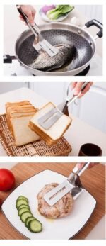STAINLESS STEEL MULTIPURPOSE FRYING CLIP/BREAD CLIP/STEAK CLAMPS/BBQ TONG - Image 5