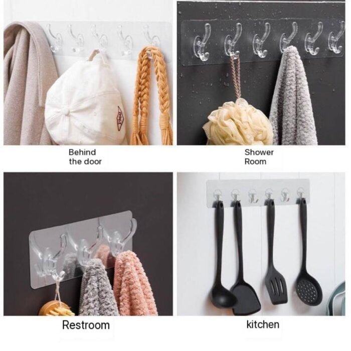 SILICON STICKY TILE/WALL  6-SLOT HANGER (Exotic, Multifunctional, No nailing/screwing Waterproof, Decorative) - Image 3