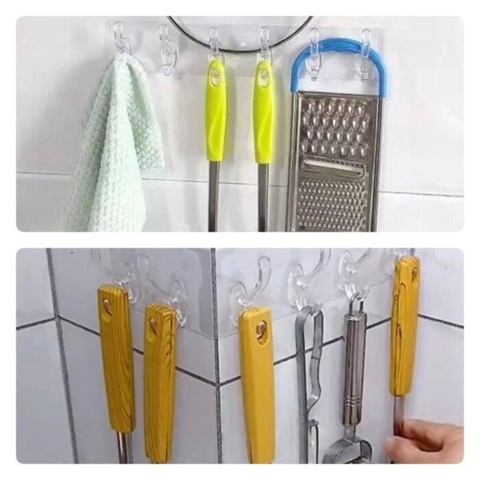 SILICON STICKY TILE/WALL  6-SLOT HANGER (Exotic, Multifunctional, No nailing/screwing Waterproof, Decorative) - Image 4