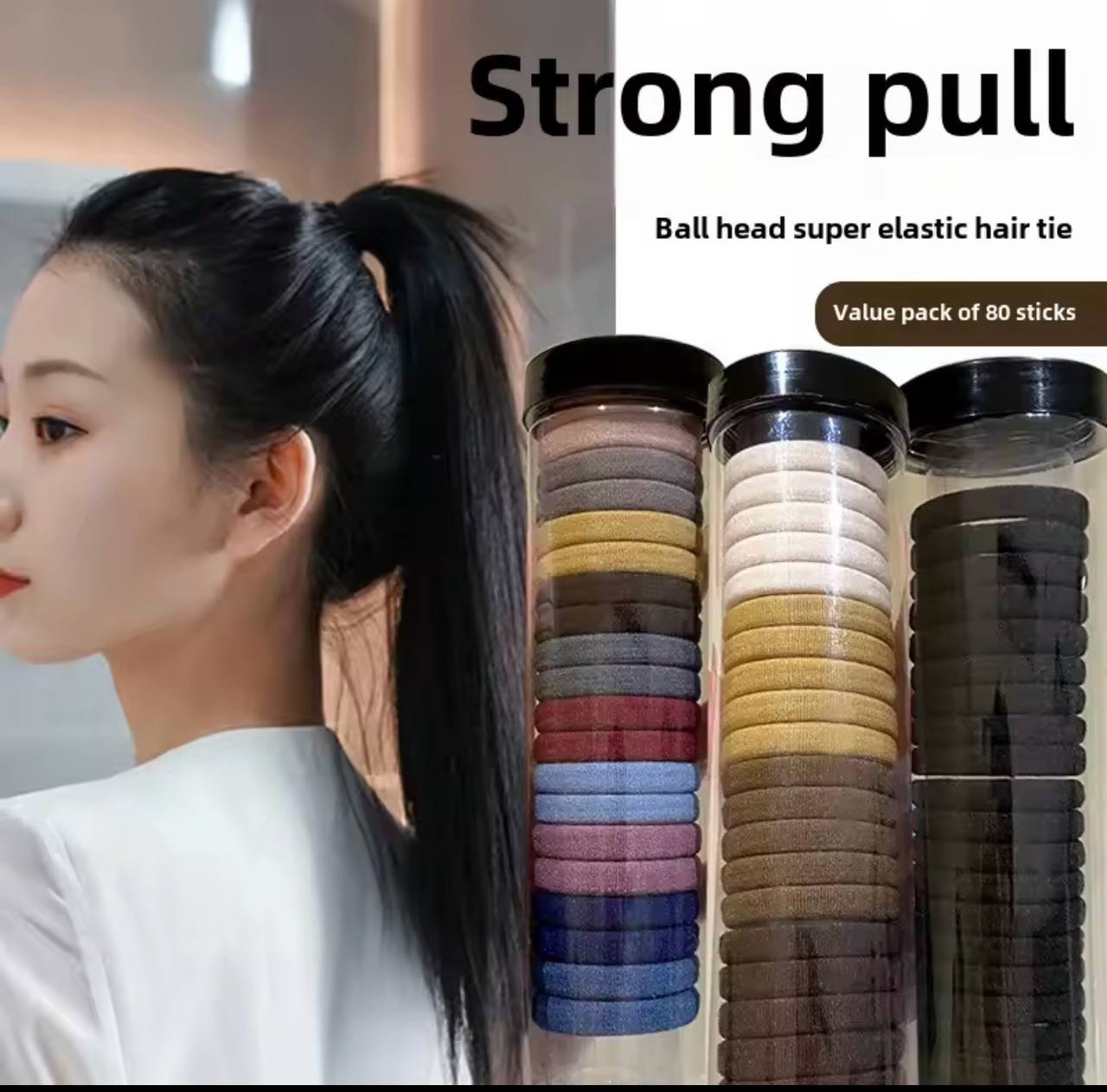 img_1029 20PC SEAMLESS HIGH ELASTICITY WOMEN HAIR CANNED RUBBER BAND PONYTAIL SCRUNCHE - Image 1