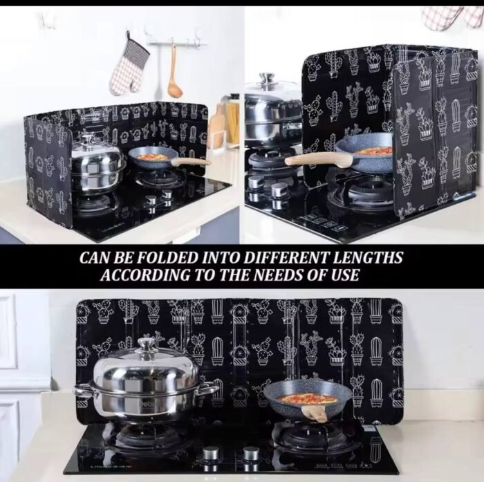 ALUMINUM FOIL FOLDABLE OIL SHIELD FOR  KITCHEN GAS STOVE,HEAT INSULATION,PROTECTIVE SHEET,WASHABLE AND REUSABLE - Image 5