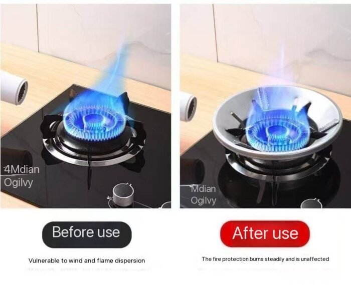 1PC ORIGINAL STAINLESS STEEL FIREPROOF WIND-SHIELD BRACKET ENERGY SAVER GAS STOVE COVER - Image 3