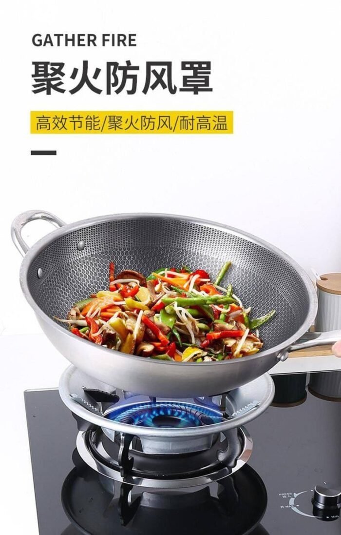 1PC ORIGINAL STAINLESS STEEL FIREPROOF WIND-SHIELD BRACKET ENERGY SAVER GAS STOVE COVER - Image 7