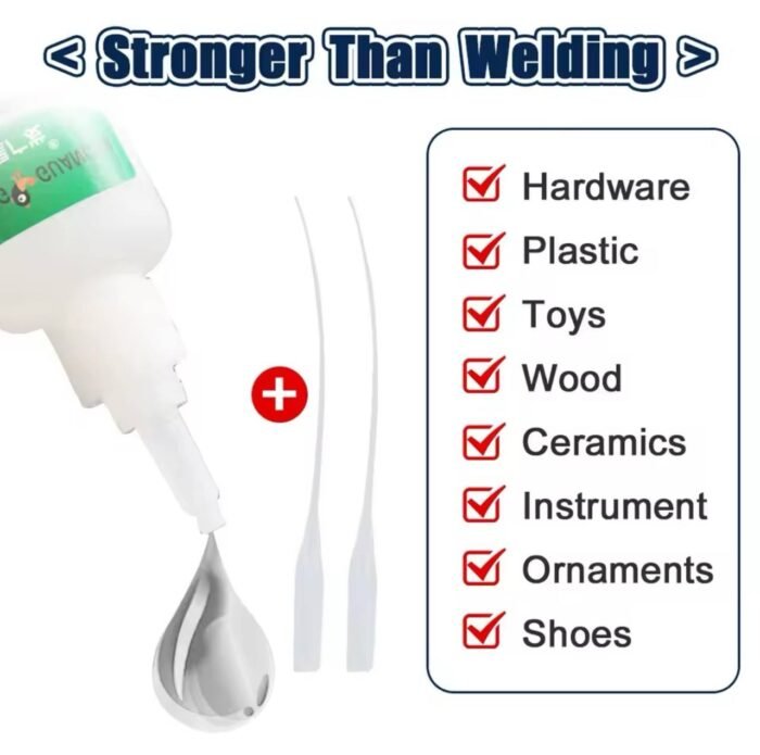 TESTED AND TRUSTED

WELDING HIGH STRENGTH OILY SUPER ADHESIVE GLUE (50G) 
Glues instantly on wood, toy, plastic, shoe, ceramic etc - Image 3