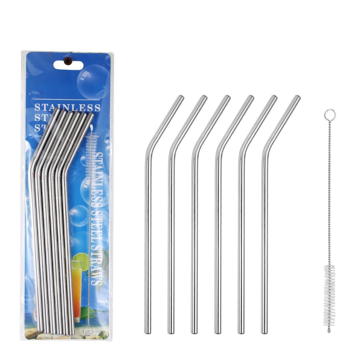 img_1141 6PC STAINLESS STEEL STRAW WITH STRAW BRUSH DESIGN 1 - Image 1