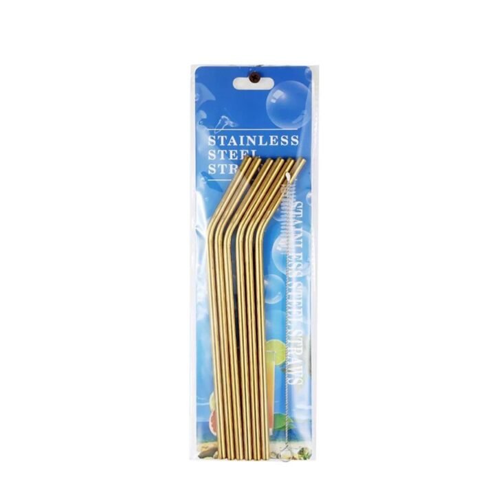 6PC STAINLESS STEEL STRAW WITH STRAW BRUSH DESIGN 1 - Image 2