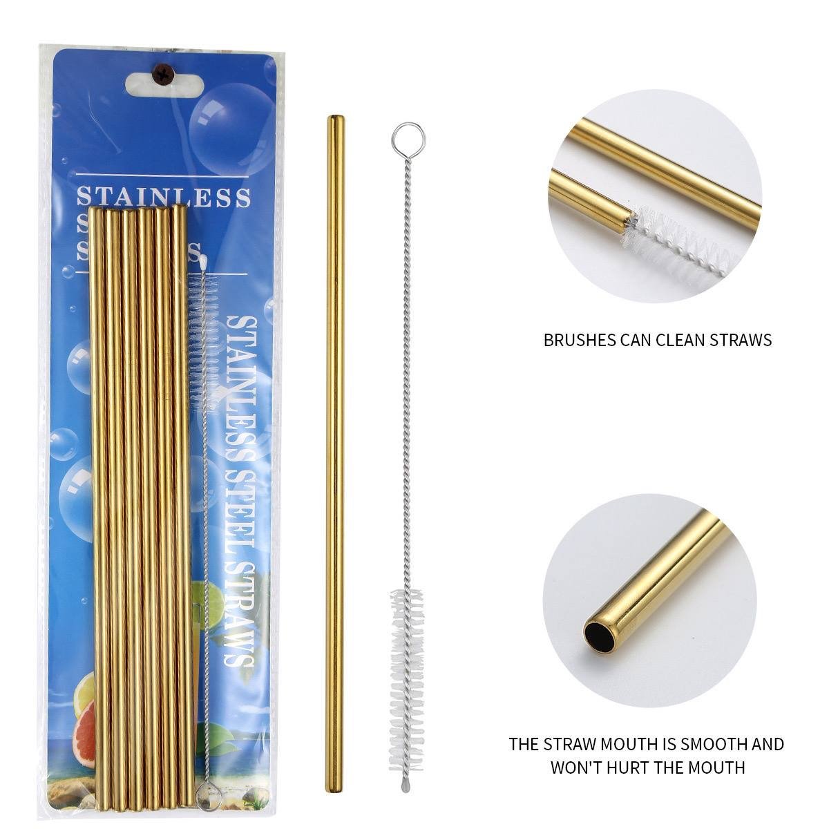 img_1148 6PC STAINLESS STEEL STRAW WITH STRAW BRUSH DESIGN 2 - Image 1