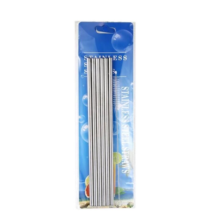 6PC STAINLESS STEEL STRAW WITH STRAW BRUSH DESIGN 2 - Image 2