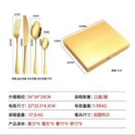 24PC QUALITY CUTLERY SET IN A FANCY GOLD BRIEF CASE/BOX(Highest quality)
6 TEA SPOON
6 KNIFE
6 SPOON
6 FORK - Image 3