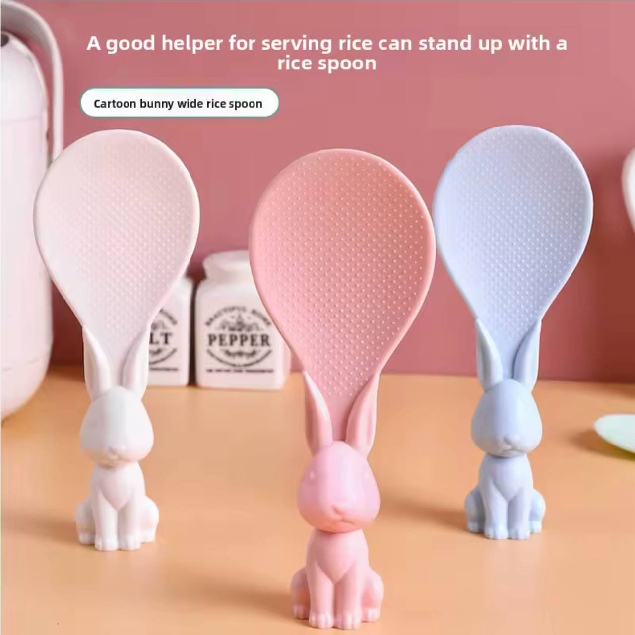 img_1181 QUALITY CUTE LITTLE RABBIT KITCHEN STAND RICE NONSTICK SPOON
Perfect for souvenir - Image 1