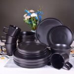 16PC QUALITY THICK EUROPEAN LUXURY FINE CERAMIC STONEWARE DINNER SET•••BLACK

 4 Serving plate
4 Side plate
4 Soup bowls 
4 Cups - Image 2