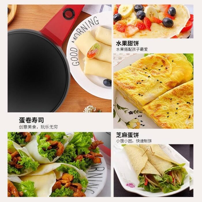 DISNIE REGINA AUTOMATIC ELECTRIC INSTANT HEATING CREPE MAKER,PANCAKE MAKER,SPRING ROLL PASTRY PAN(Comes with flat bowl n whisking iron) - Image 4