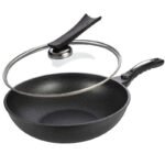 30CM NONSTICK WOK DEEP FRYPAN WITH GLASS COVER