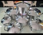 7PC HOFFNER ALUMINUM POT SET SIZE(16,18,20,22,24,26&28CM)..(1423) - Image 2