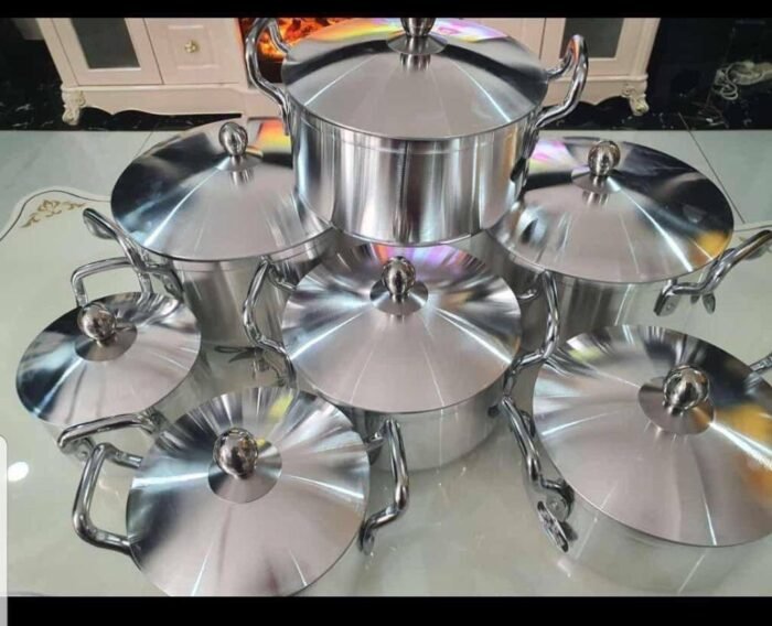 7PC HOFFNER ALUMINUM POT SET SIZE(16,18,20,22,24,26&28CM)..(1423) - Image 2