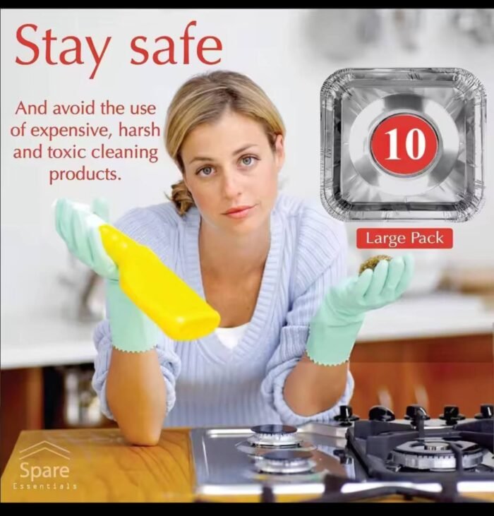 10PCS THICK SQUARE HIGH-TEMPERATURE ALUMINUM FOIL GAS COOKER PROTECTOR - Image 6