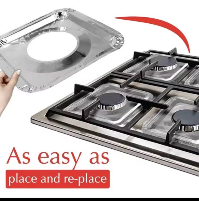 10PCS THICK SQUARE HIGH-TEMPERATURE ALUMINUM FOIL GAS COOKER PROTECTOR - Image 5