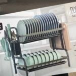 (THICK IRON ROD WITH BLACK TRAY)
2 STEP QUALITY STRONG STAINLESS STEEL DISH RACK WITH CUP HOLDER,CHOPPING BOARD HOLDER&KNIFE HOLDER